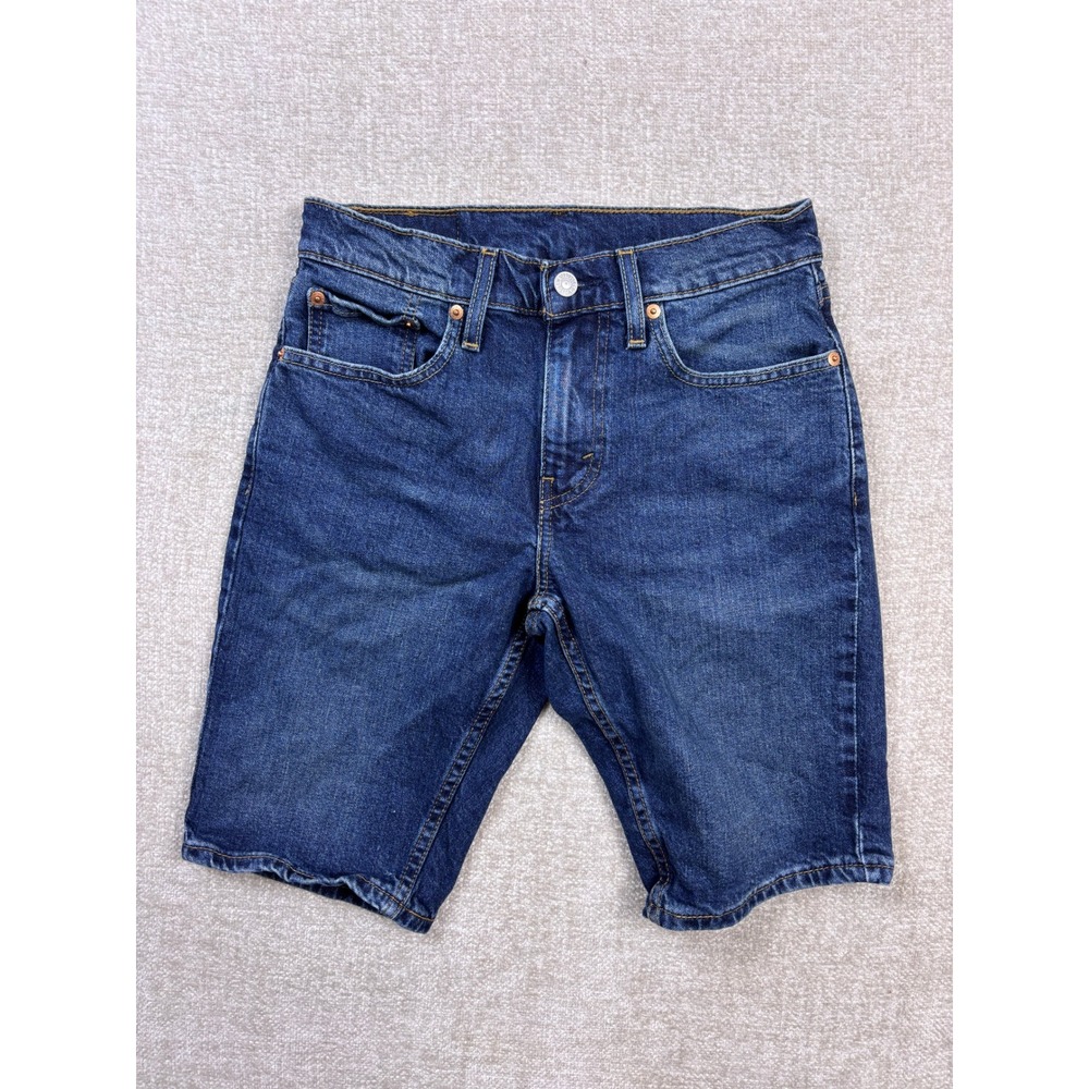 Levis 412 Slim Fit Denim Shorts Mens 28 Dark Wash Blue Jean Shorts